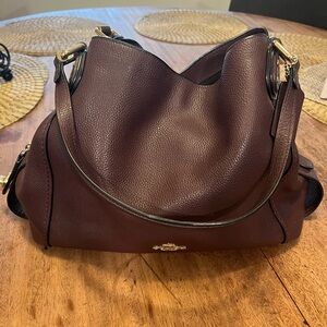 Maroon/Brownish Coach bag mint condition